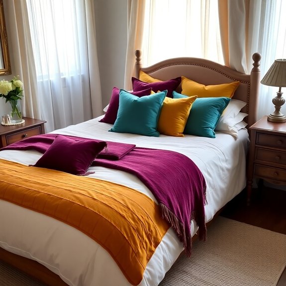 vibrant decorative cushion accents