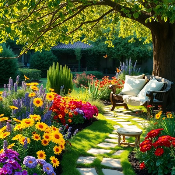 vibrant floral garden displays