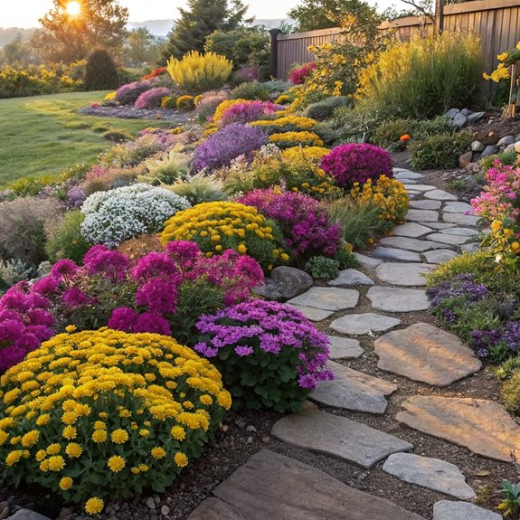 vibrant floral garden edges