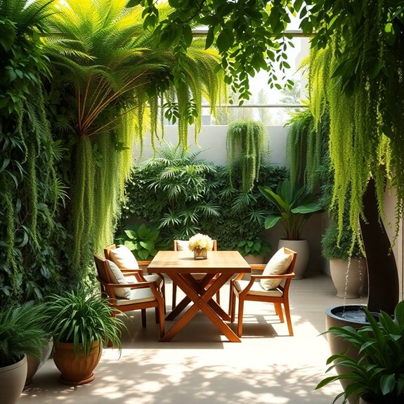 vibrant green wall oasis