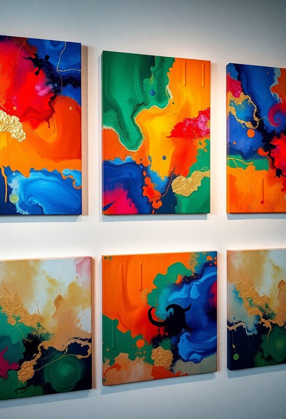 vibrant modern artworks displayed
