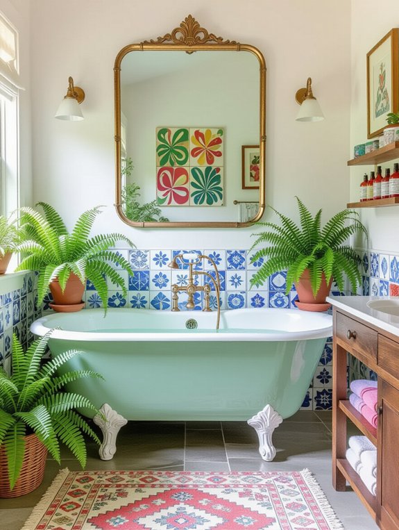 vibrant playful bathroom decor