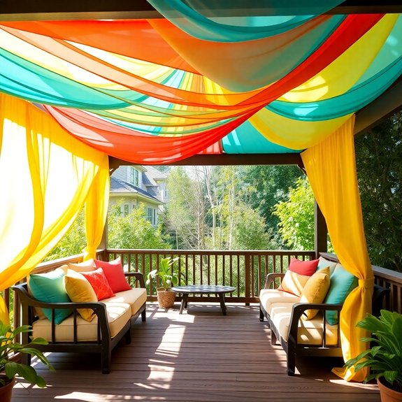 vibrant textile shade structure