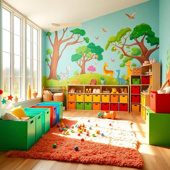 vibrant urban artwork display