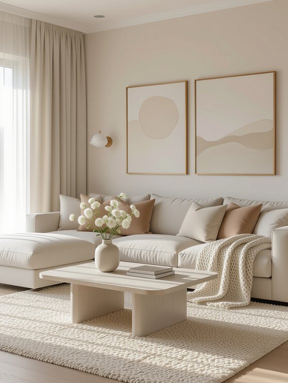 warm beige tones enhance decor