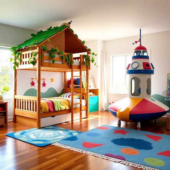 whimsical lofted sleeping spaces
