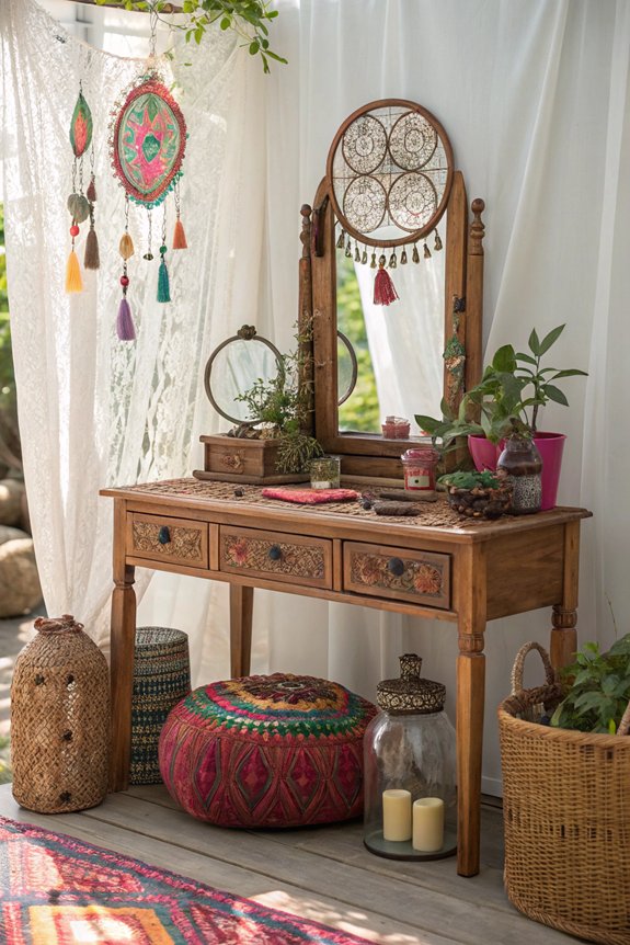 bohemian eclectic dressing table
