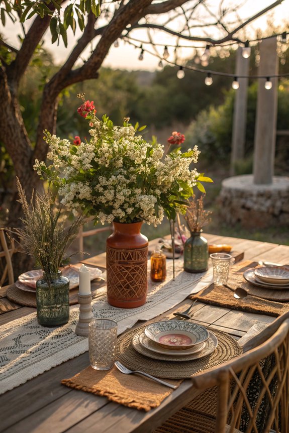 bohemian vintage centerpiece ideas