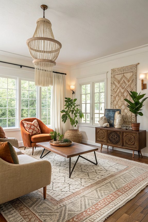 boho mid century modern fusion