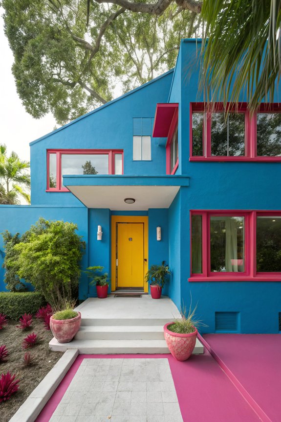 bold colors enhance exteriors