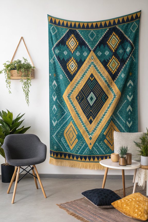 bold geometric tapestry decor