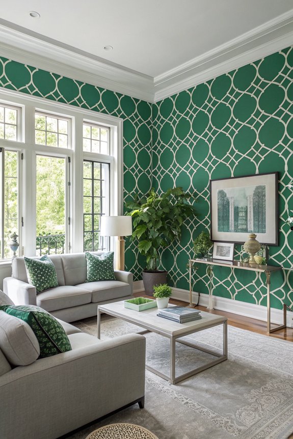 bold wallpaper accent walls