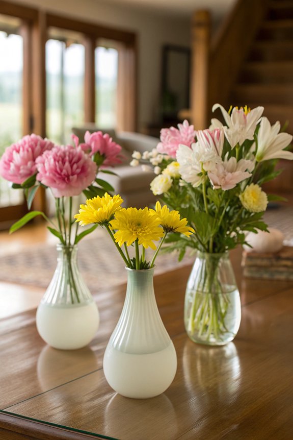 charming short vase arrangements