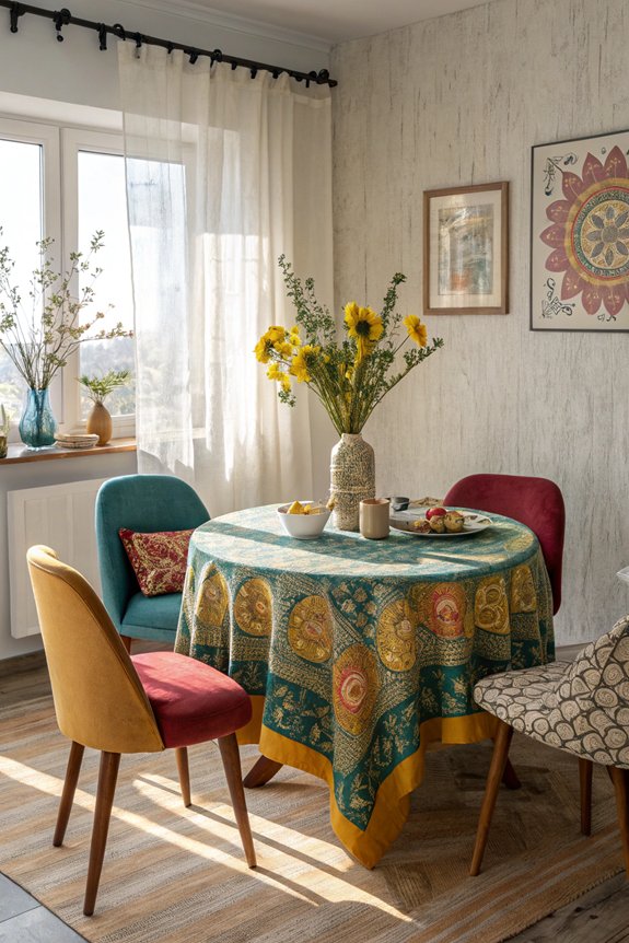 colorful breakfast nook accents