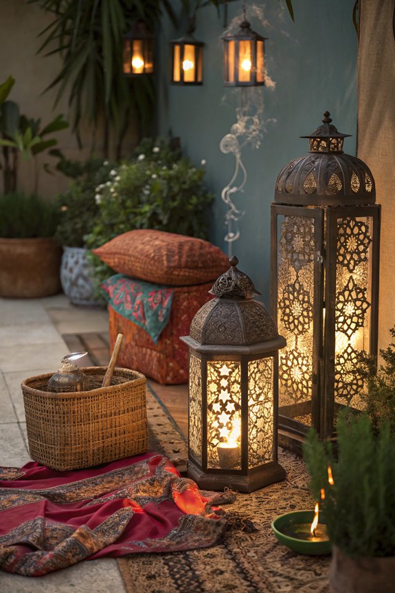 colorful intricate lantern arrangements