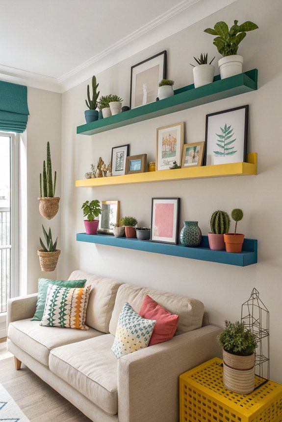 colorful shelves personal expression