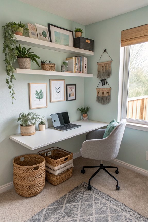compact bedroom office setup