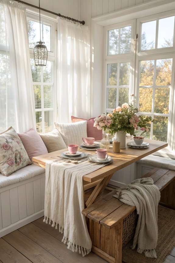 cozy built in bench seating