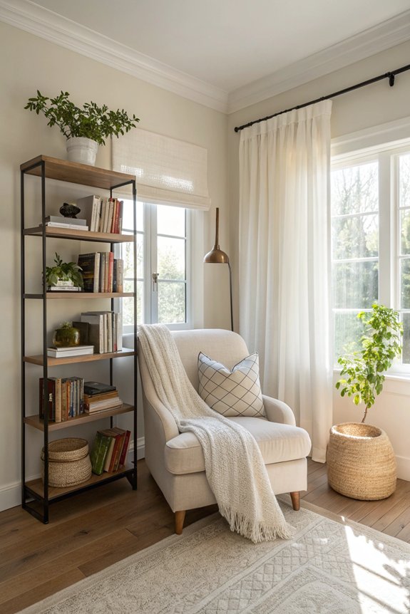 cozy clutter free reading nook