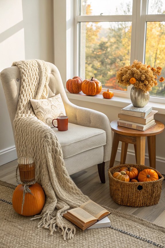 cozy fall reading nook