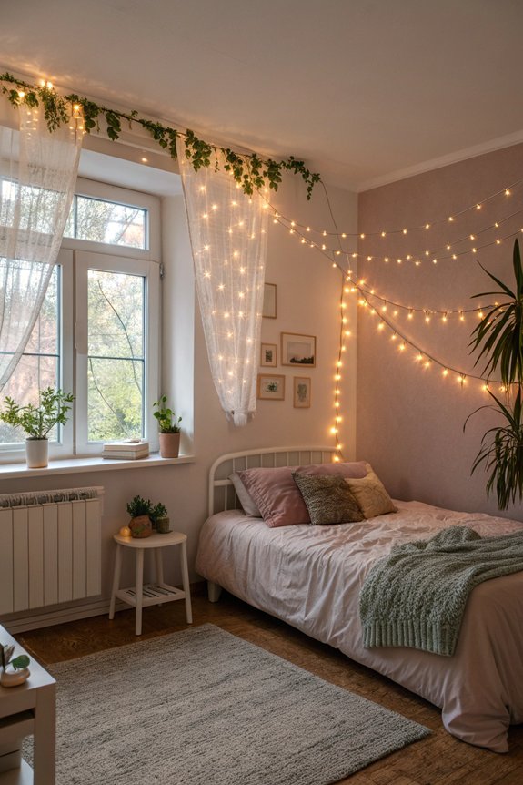 cozy string light ambiance