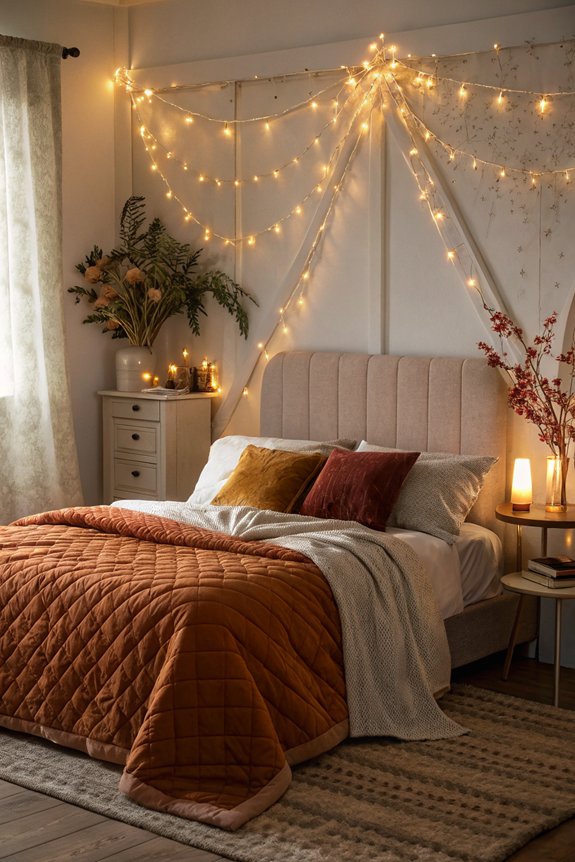cozy warm bedroom lighting