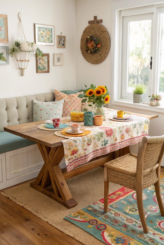 eclectic breakfast nook design