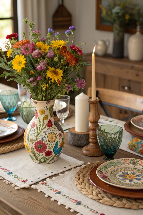 eclectic dining table centerpiece
