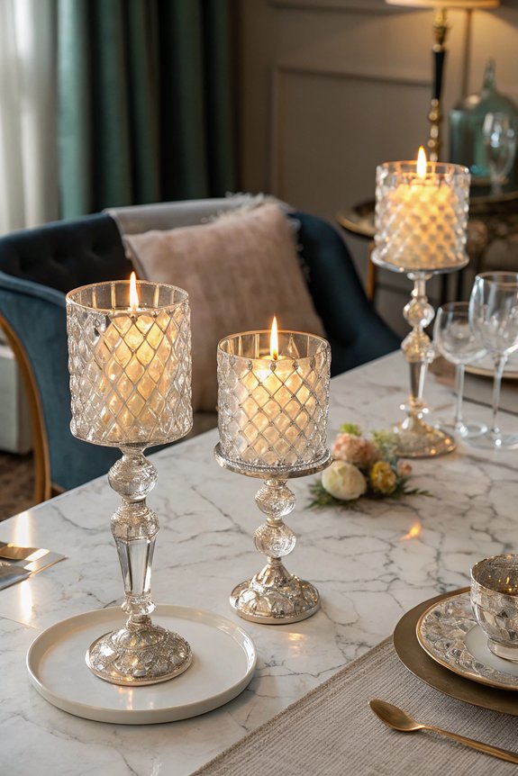 elegant crystal candle holders