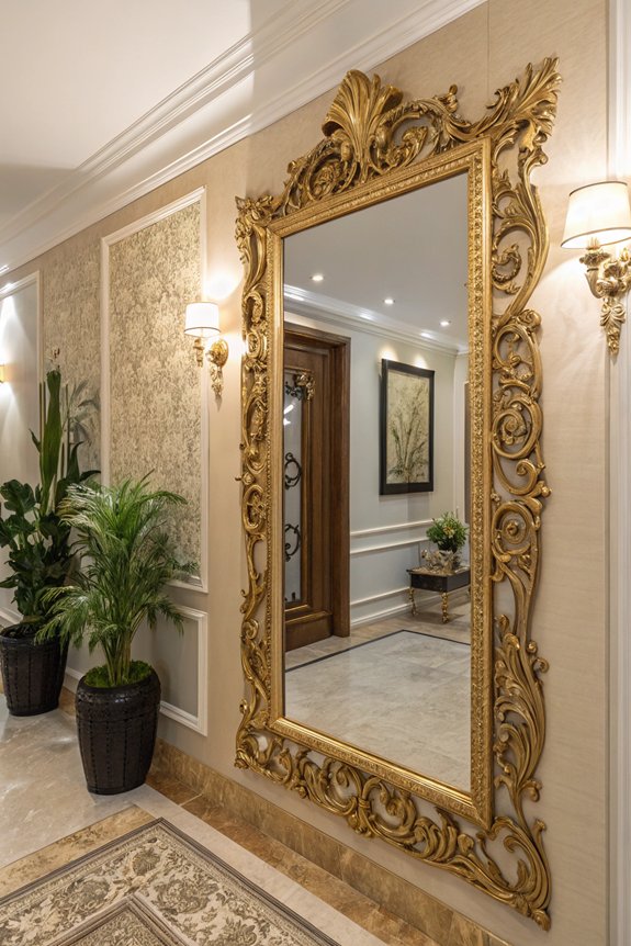 elegant gold mirror decor