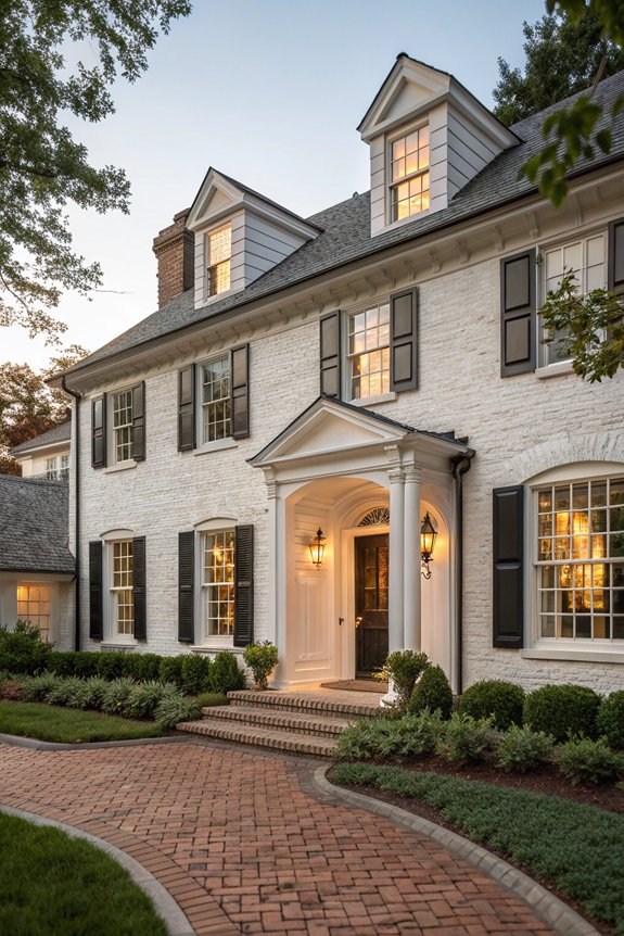 elegant white brick accents