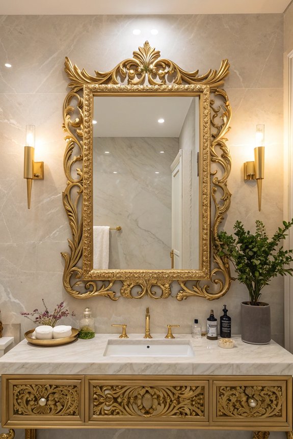 elevate bathroom with gold