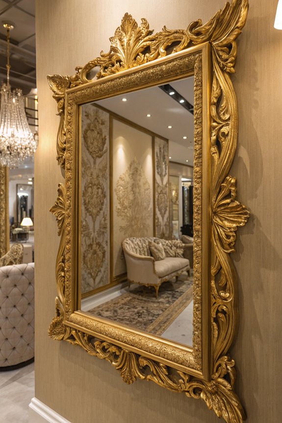 exquisite luxury gold mirrors