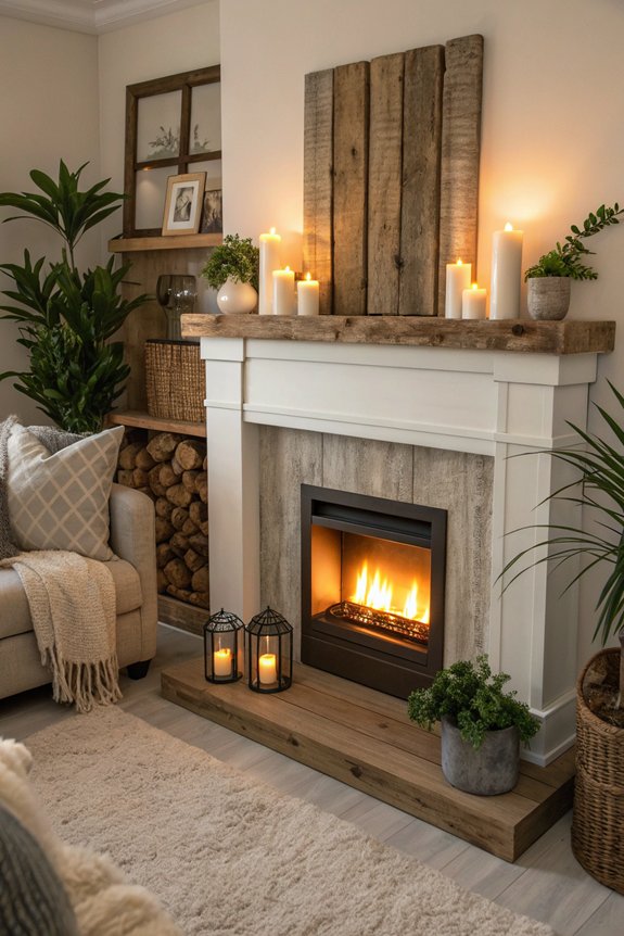 faux fireplace charm project