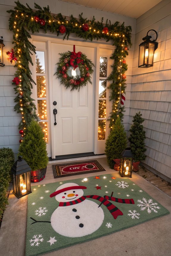festive and functional door mats