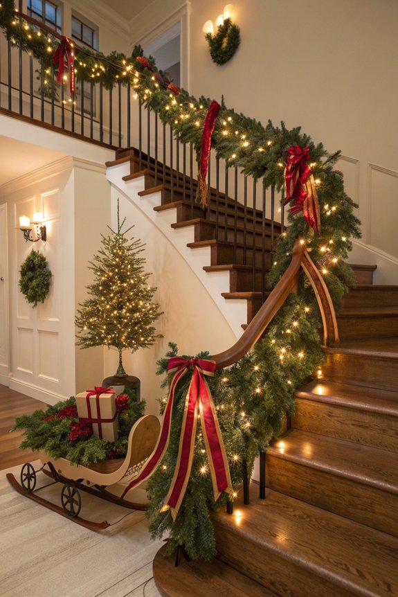 festive staircase decoration ideas