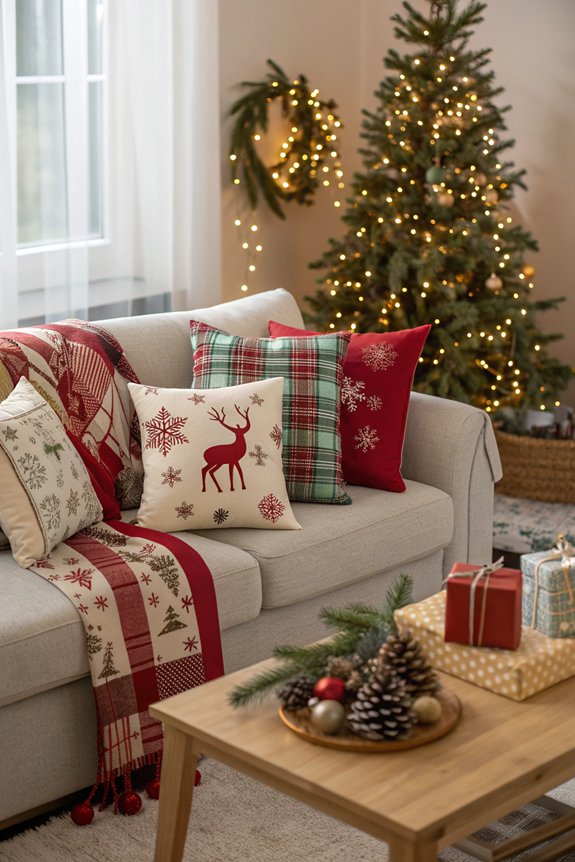 festive throw pillows transformation