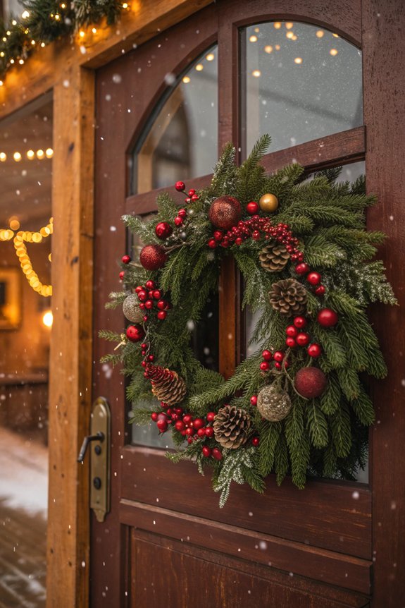 festive wreaths for entryway