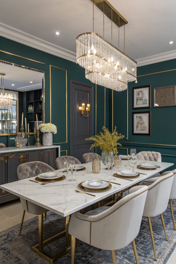 glamorous metallic design accents