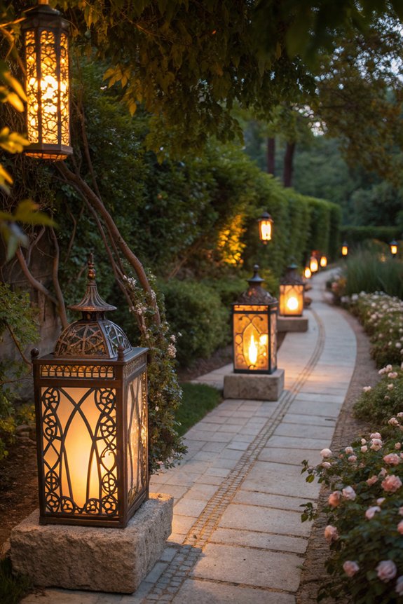 illuminate pathways with lanterns