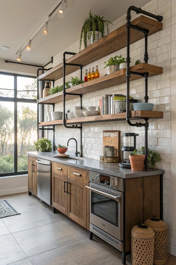 industrial shelving with functionality