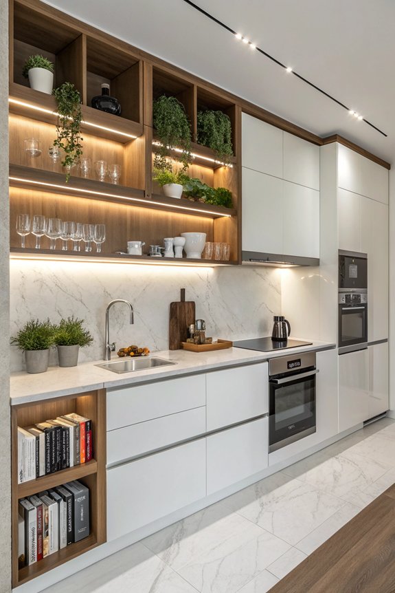 integrated shelving for kitchens