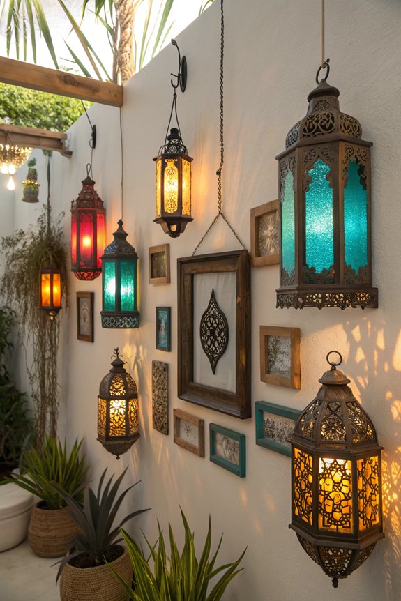 inviting lanterns enhance gallery