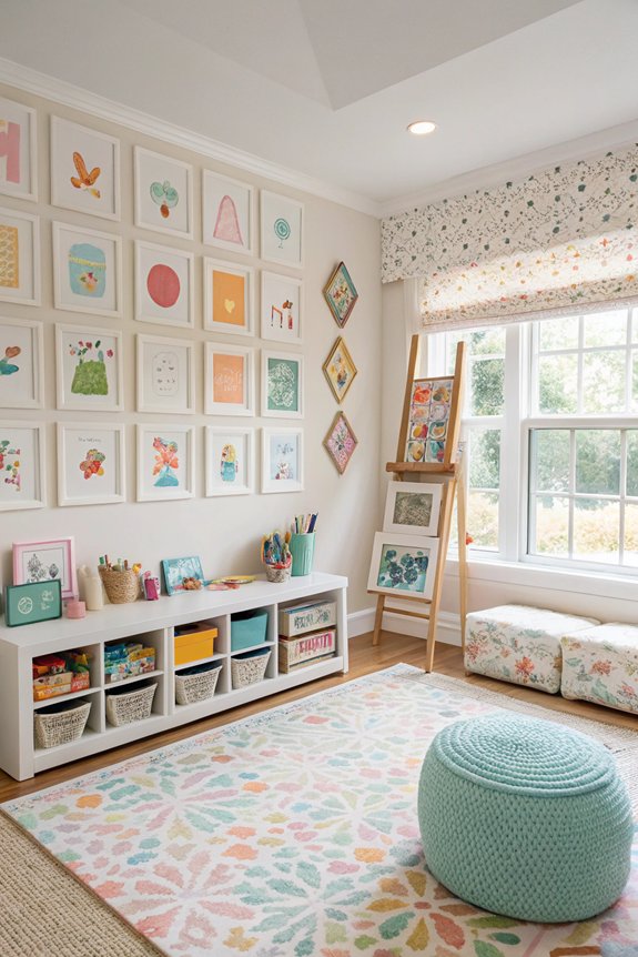 kids artwork gallery display