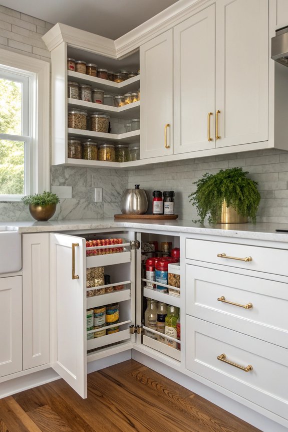 maximize corner cabinet storage
