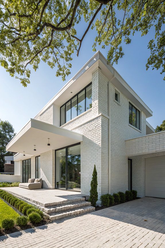 modern minimalist white brick