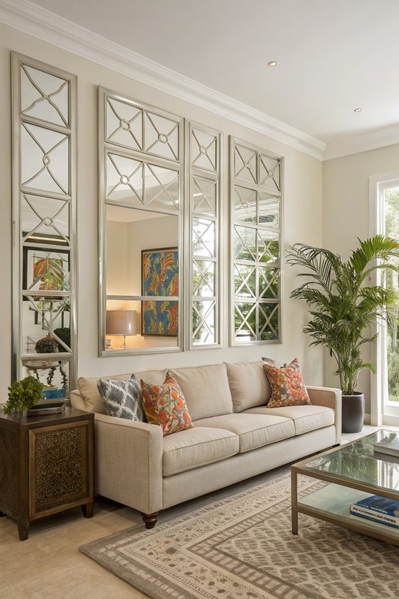 multi panel mirrors enhance decor