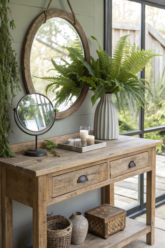 nature inspired dressing table decor