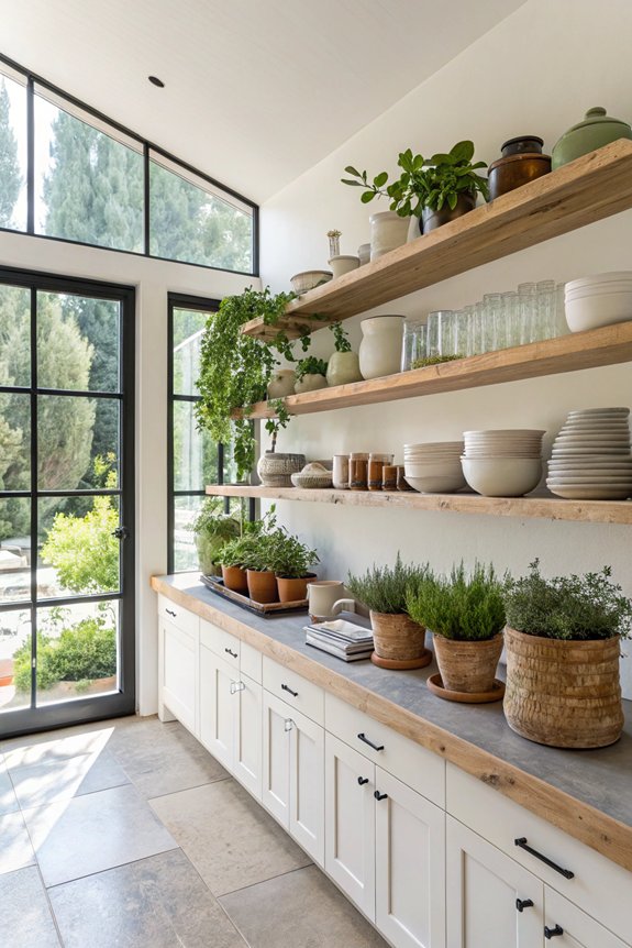 open shelves enhance views
