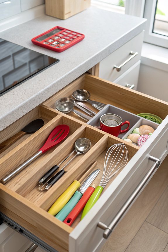 organize kitchen with dividers
